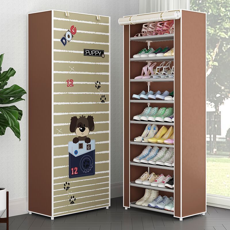 Cloth Shoe Cabinet Student Dormitory Bedroom Storage Shoe Rack Door Multi-layer Assembly Simple