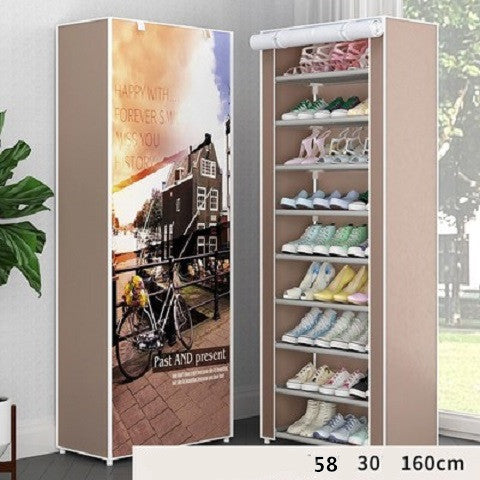 Cloth Shoe Cabinet Student Dormitory Bedroom Storage Shoe Rack Door Multi-layer Assembly Simple