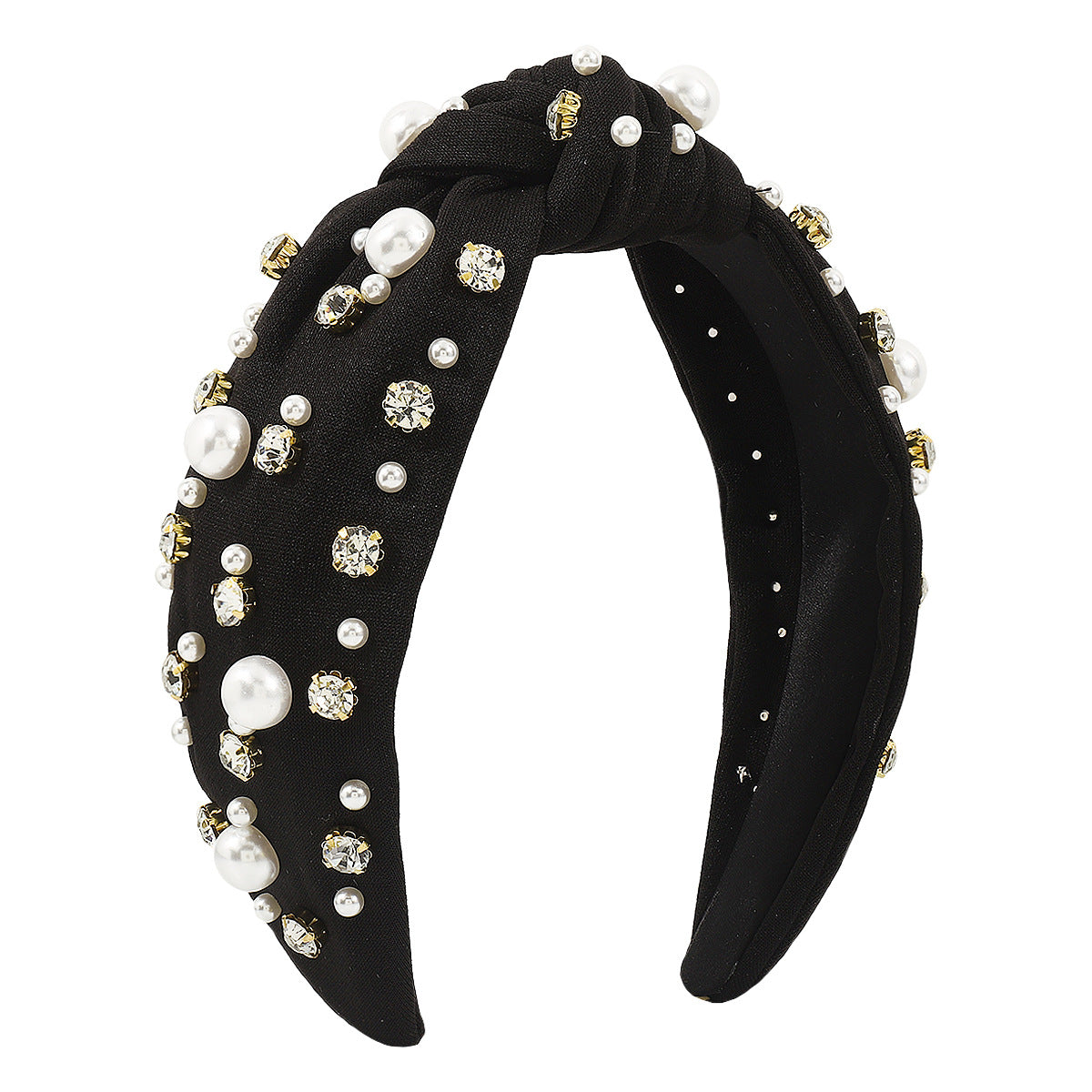 Multi-Color Knot In The Middle Wide Edge Size Beads Rhinestones Headband Hair Accessories Female