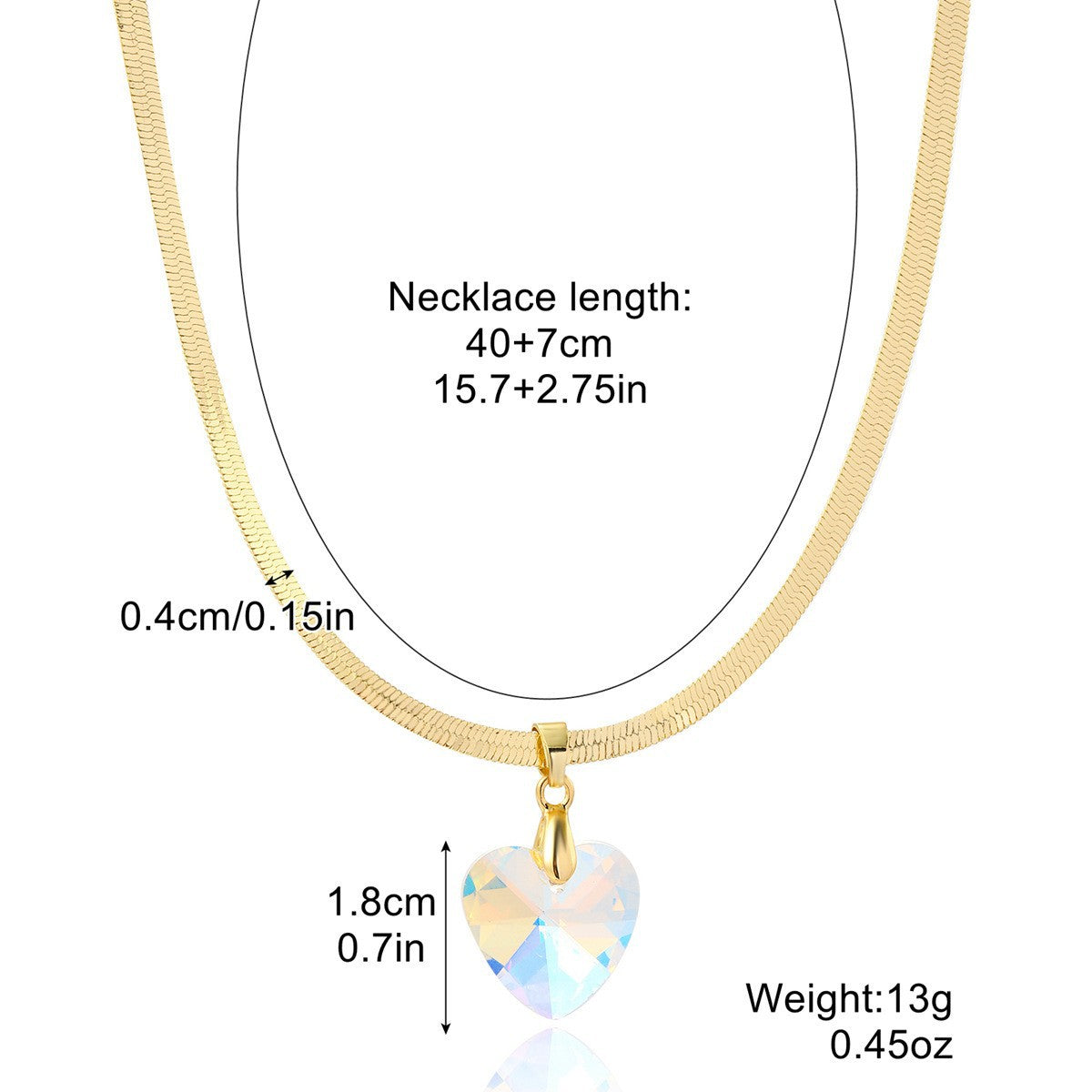 European And American High-grade Gem Pendant Clavicle Chain