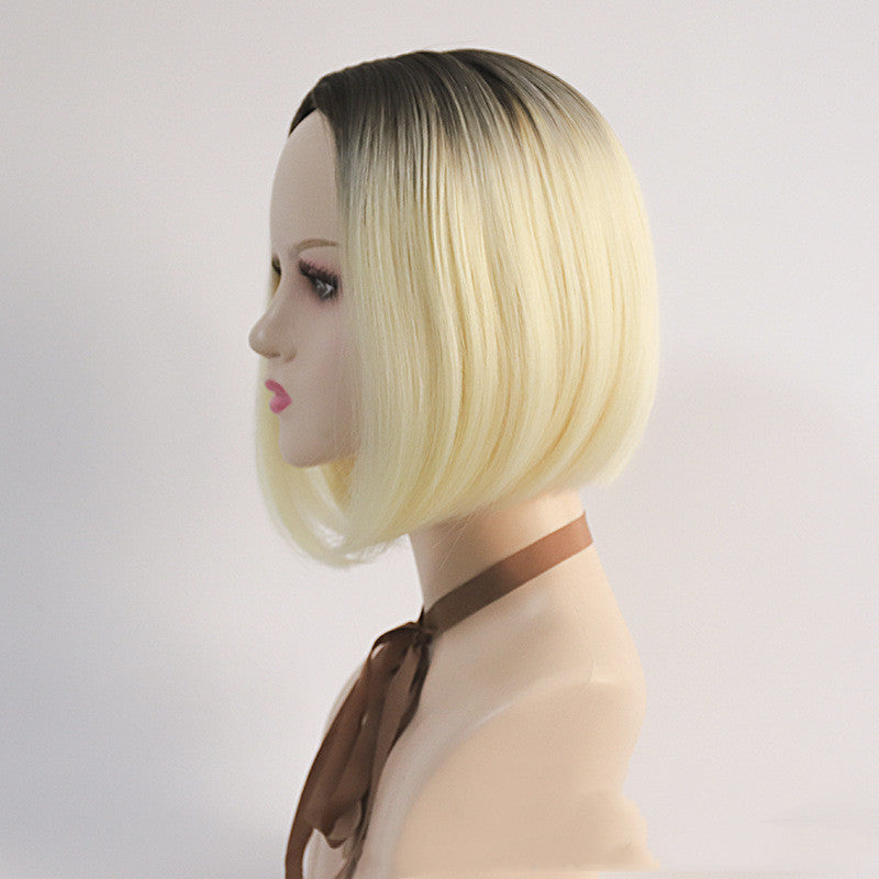 Women's Wigs With Medium Split Short Bob Gradient