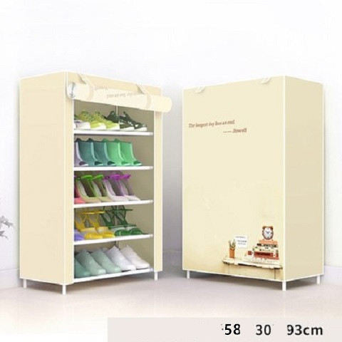 Cloth Shoe Cabinet Student Dormitory Bedroom Storage Shoe Rack Door Multi-layer Assembly Simple