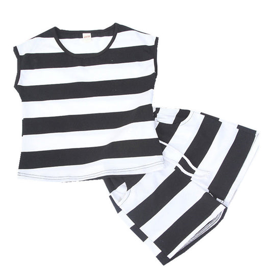 Children's suit children's fashion full-body striped parent-child wear