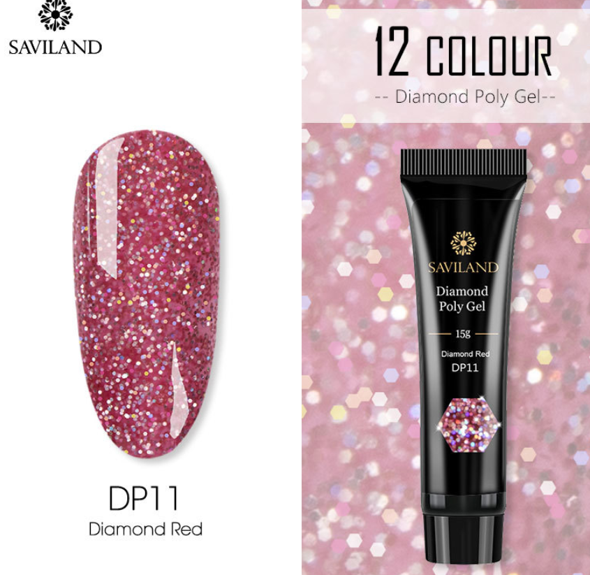 12 Colors Nail Diamond Poly Gel