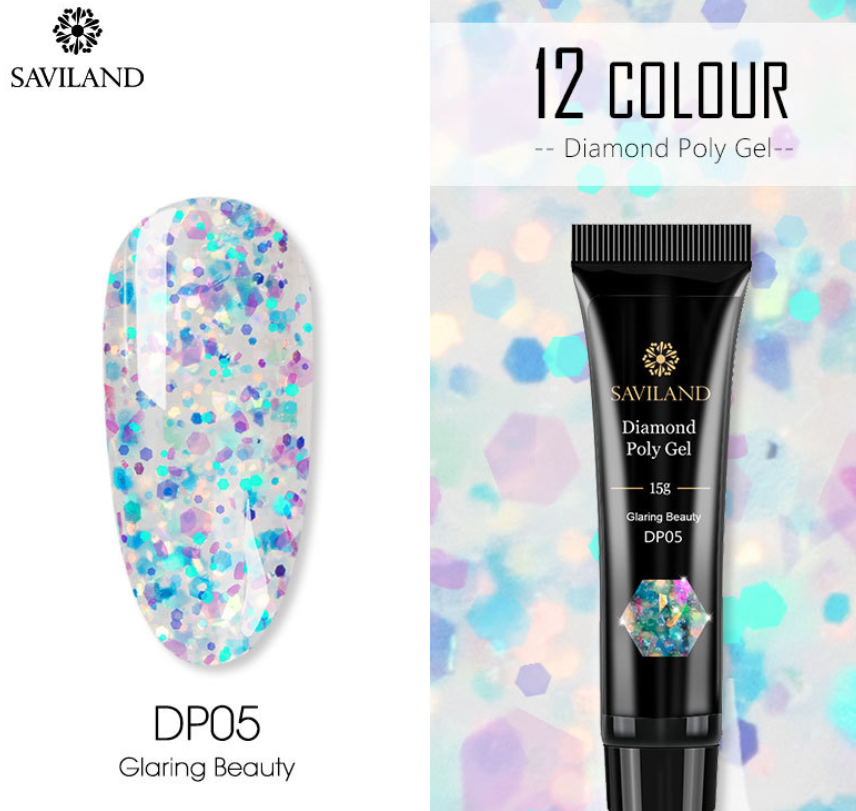 12 Colors Nail Diamond Poly Gel