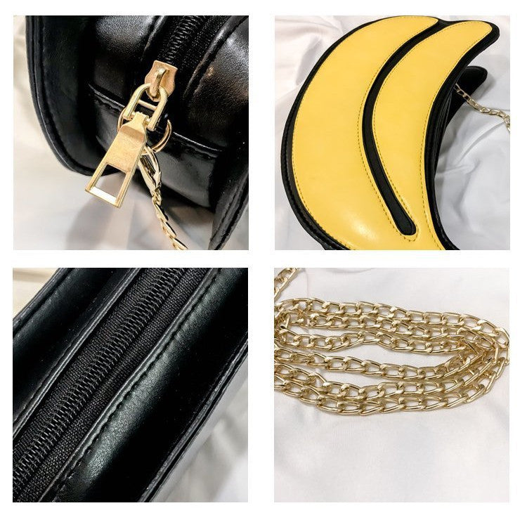 Women's Fashion Creative Banana Shape Chain Bag