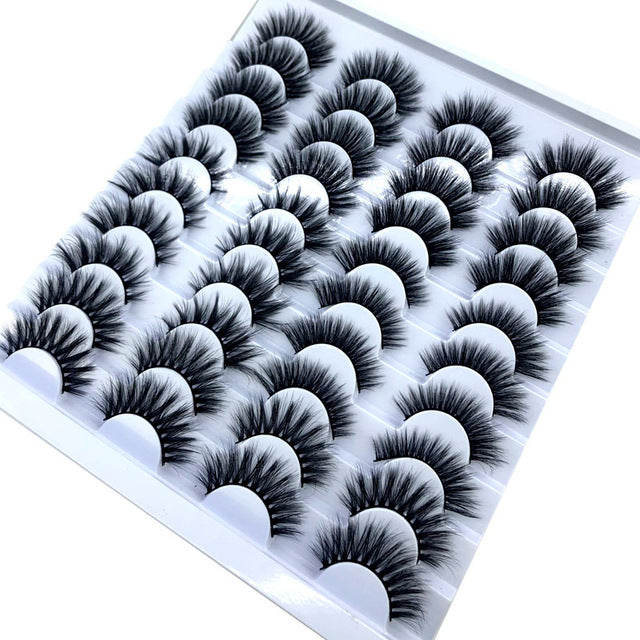 NEW 20 Pairs 8-25mm Fake Eyelashes 100 Mink Eyelashes Mink