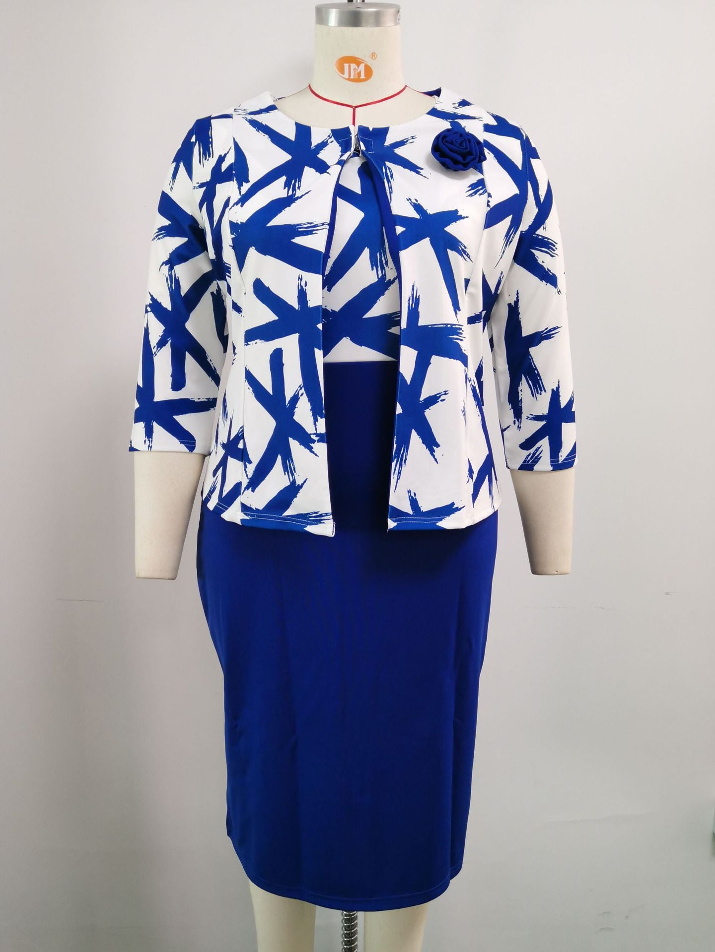 Stitching Print Dress Small Suit Jacket