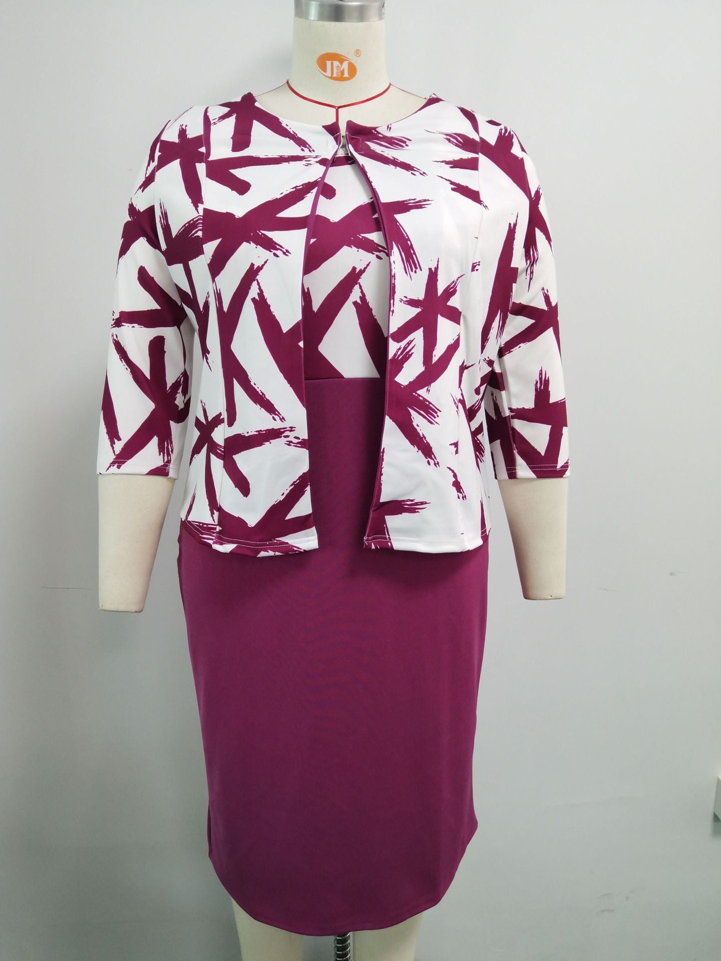 Stitching Print Dress Small Suit Jacket