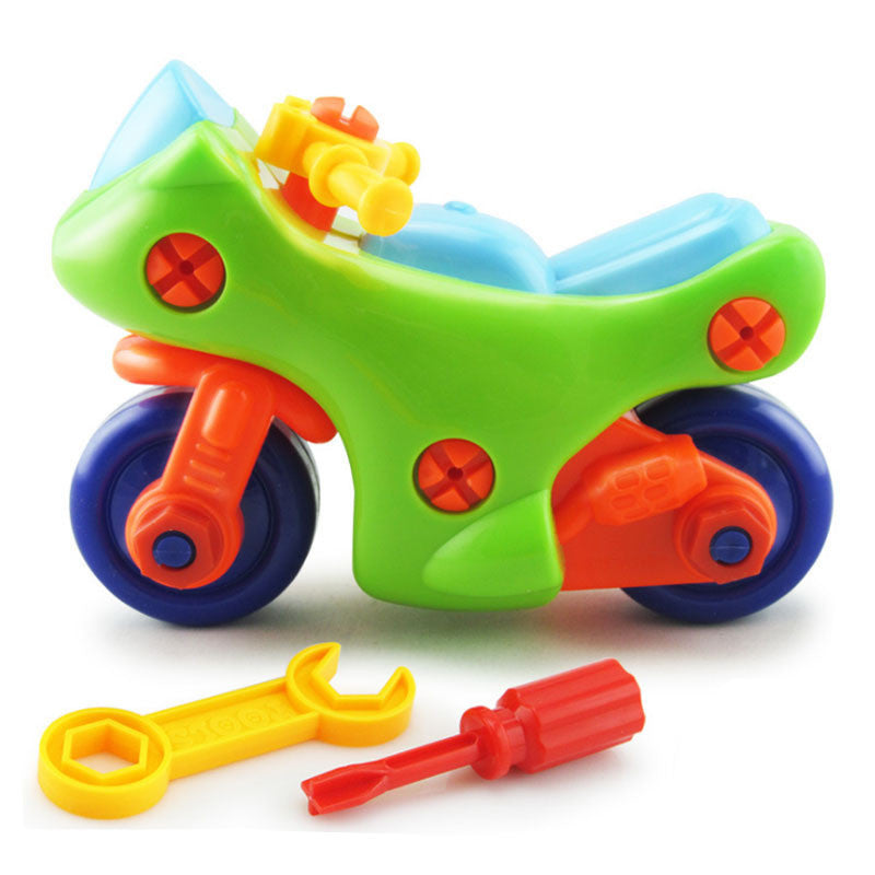 Children's Toys Detachable and Assembled Motorcycle Plastic Building Block Toys