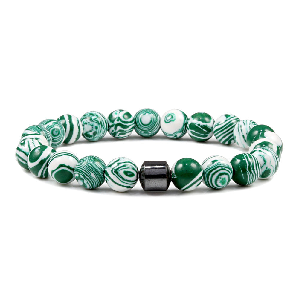 Volcanic Stone Malachite Picasso Pure Beads Beads