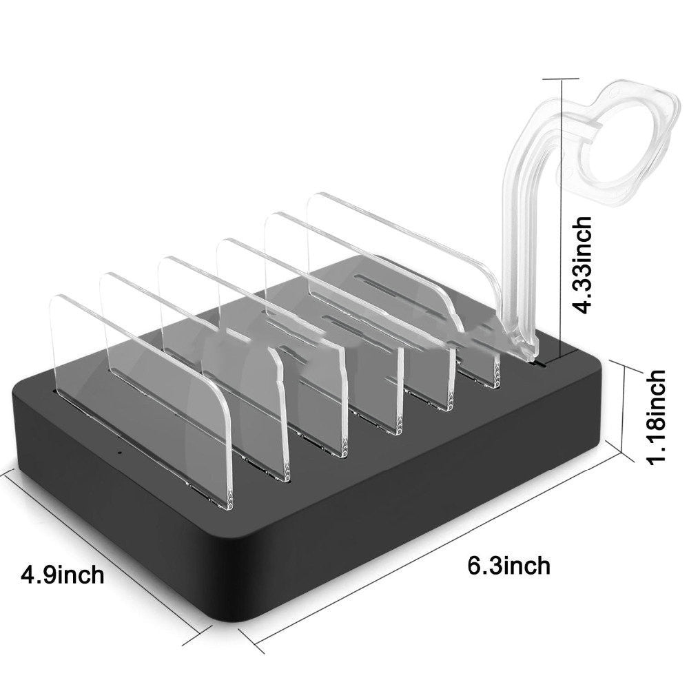 Lu57 6-Port Type-C Pd Usb Smart Charger Multi-Port Universal Fast Charging Station For Mobile Phones And Tablets