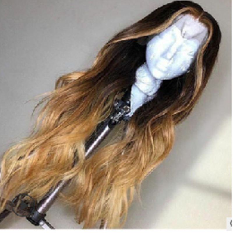 Bleaching And Dyeing Mid-length Curly Hair COSS Brown Gradient Anime Wig New Female Chemical Fiber Headgear