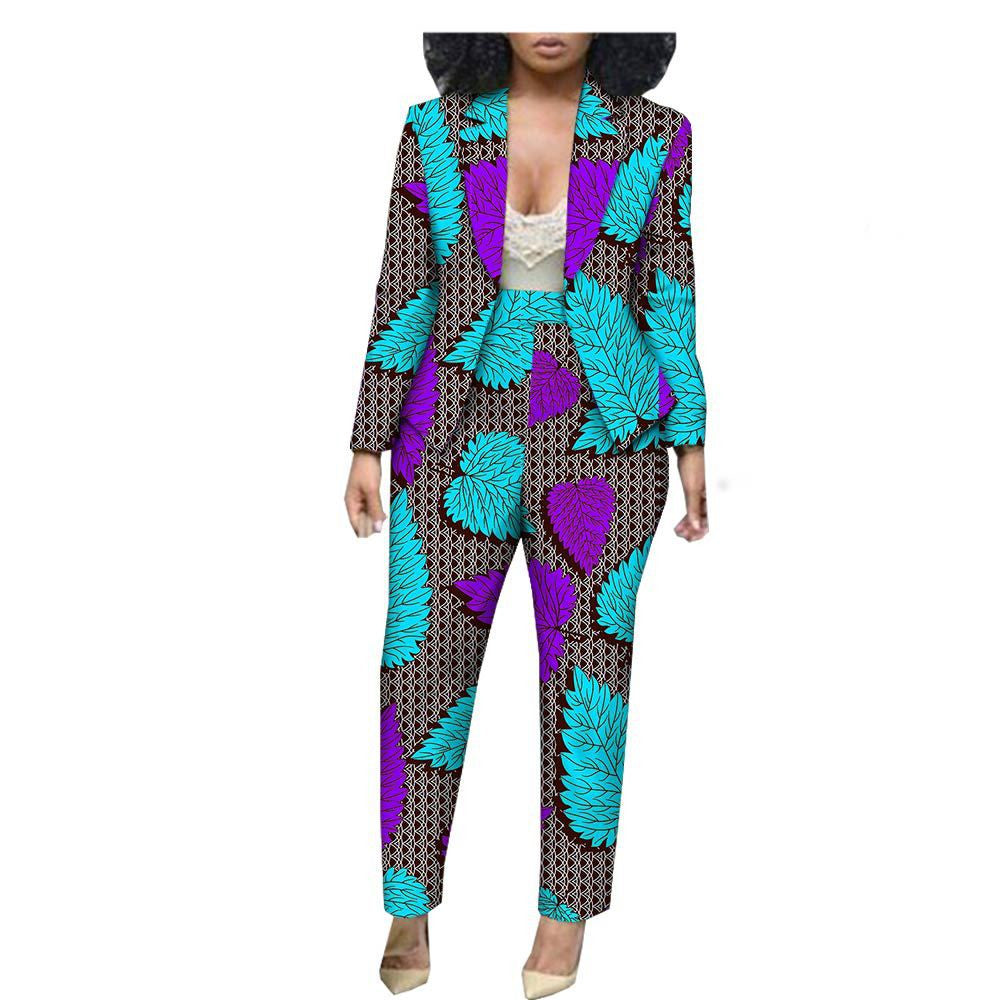 Customized Export African Special Printed Female Cotton Plus Size Casual Two-Piece Suit