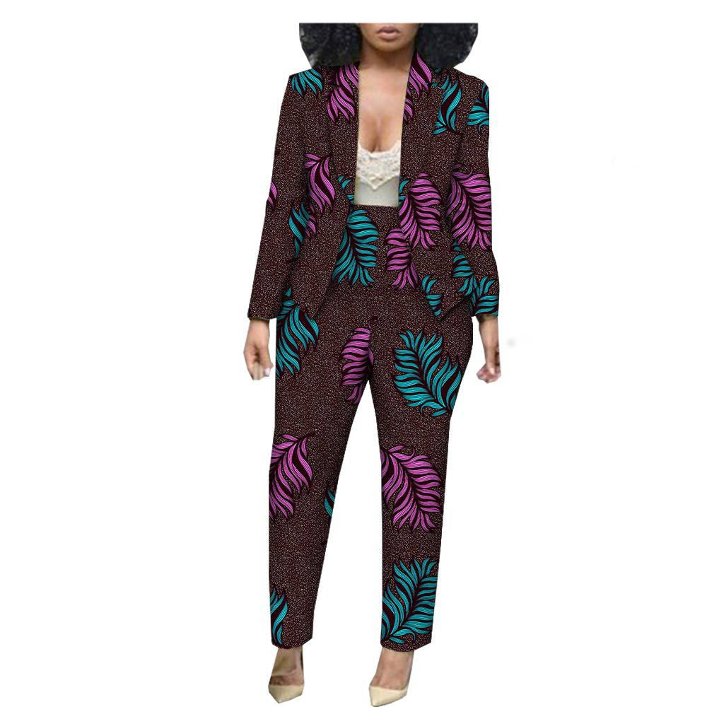 Customized Export African Special Printed Female Cotton Plus Size Casual Two-Piece Suit