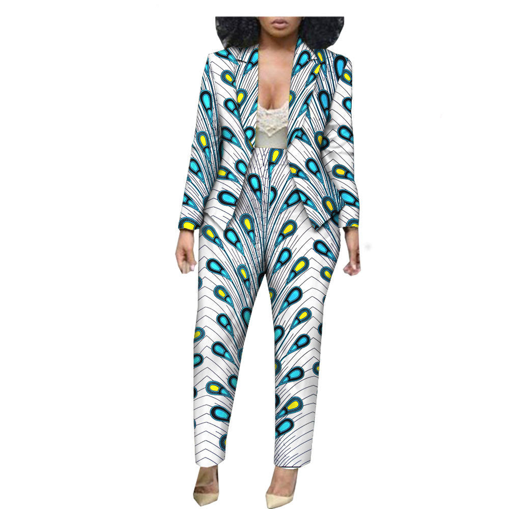 Customized Export African Special Printed Female Cotton Plus Size Casual Two-Piece Suit