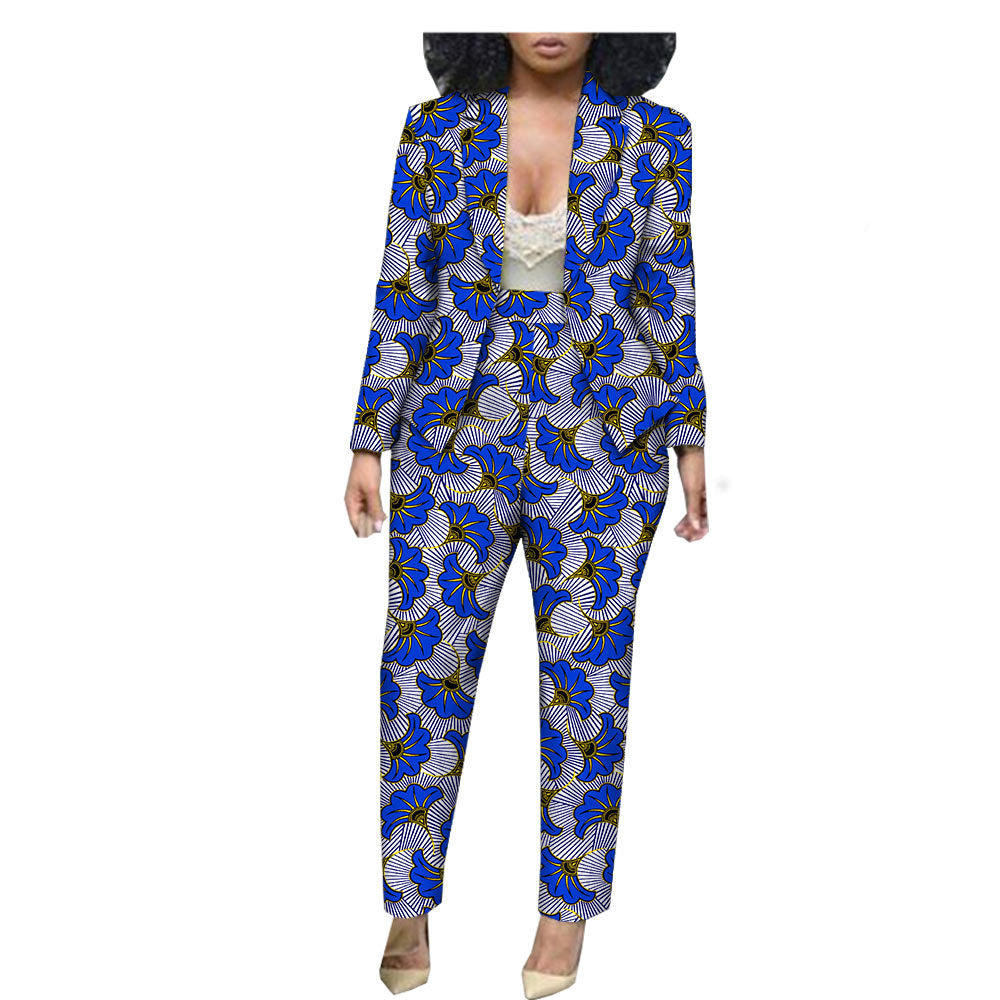 Customized Export African Special Printed Female Cotton Plus Size Casual Two-Piece Suit