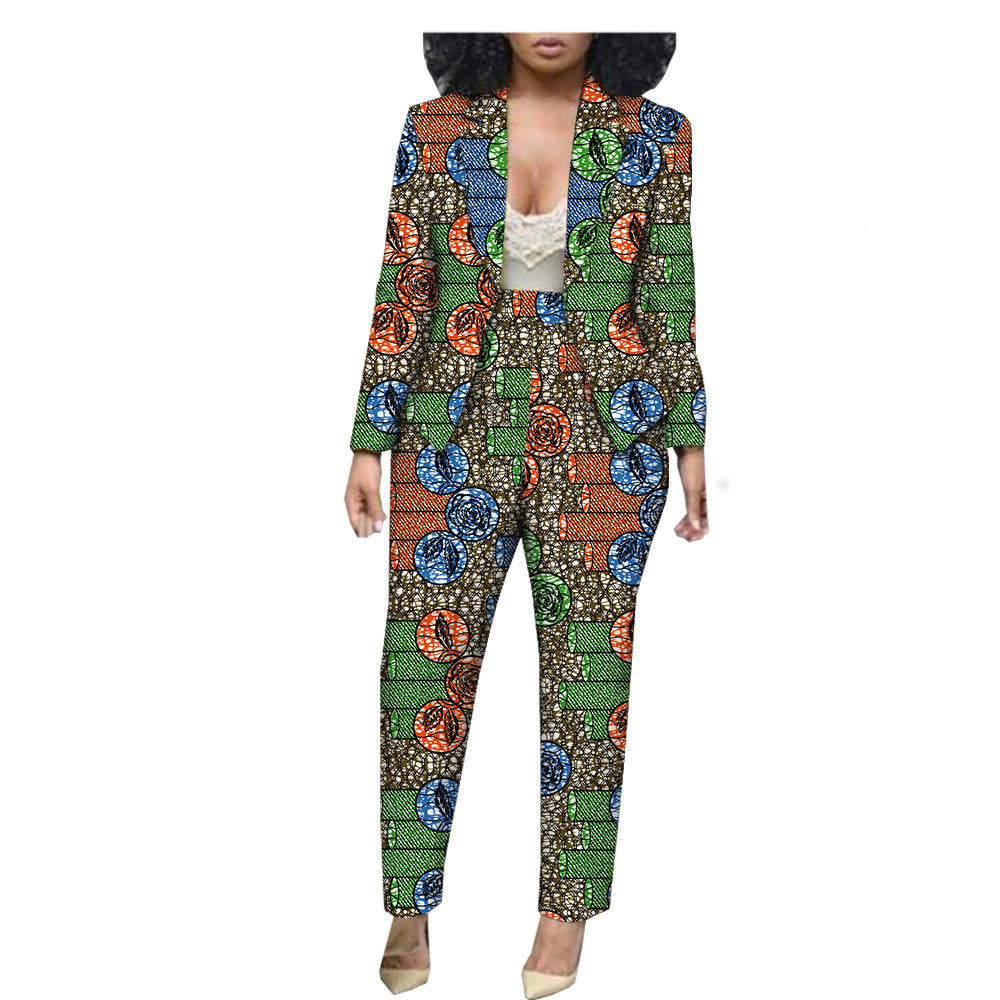 Customized Export African Special Printed Female Cotton Plus Size Casual Two-Piece Suit