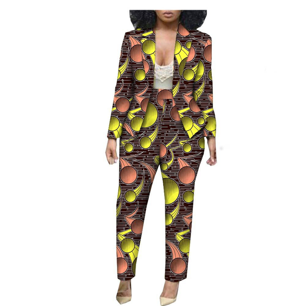 Customized Export African Special Printed Female Cotton Plus Size Casual Two-Piece Suit