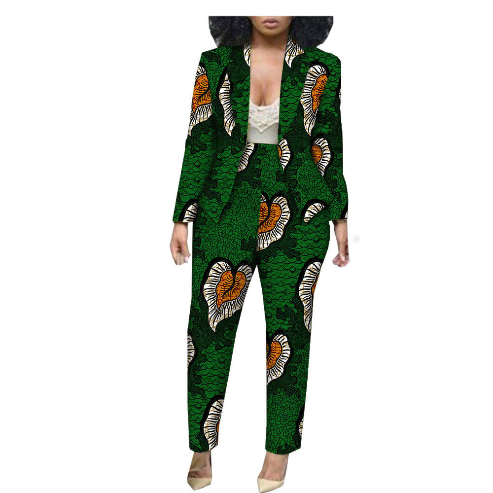 Customized Export African Special Printed Female Cotton Plus Size Casual Two-Piece Suit