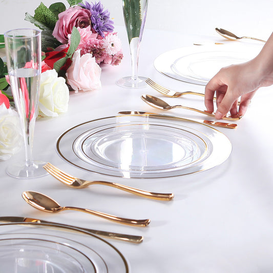 One-time Plastic Tableware, Including 90 Forks, 90 Knives And 90 Spoons