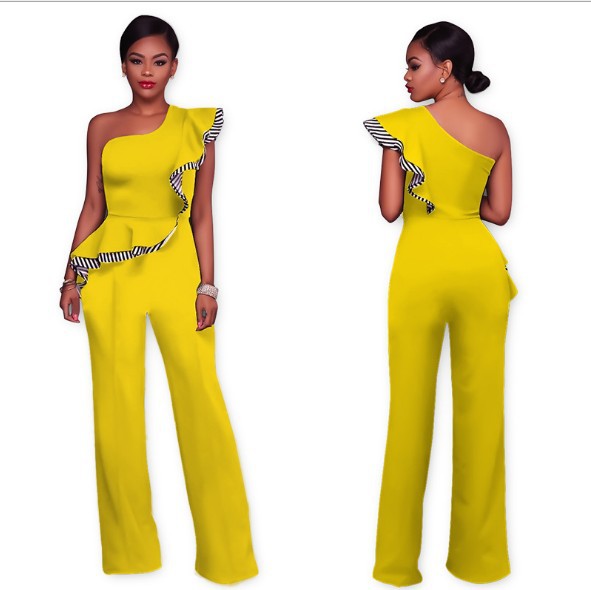 Casual One Shoulder Jumpsuit