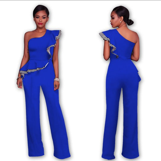 Casual One Shoulder Jumpsuit