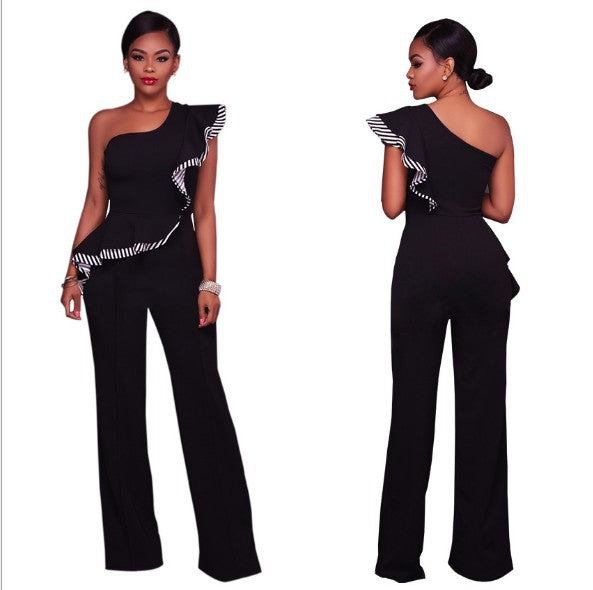 Casual One Shoulder Jumpsuit