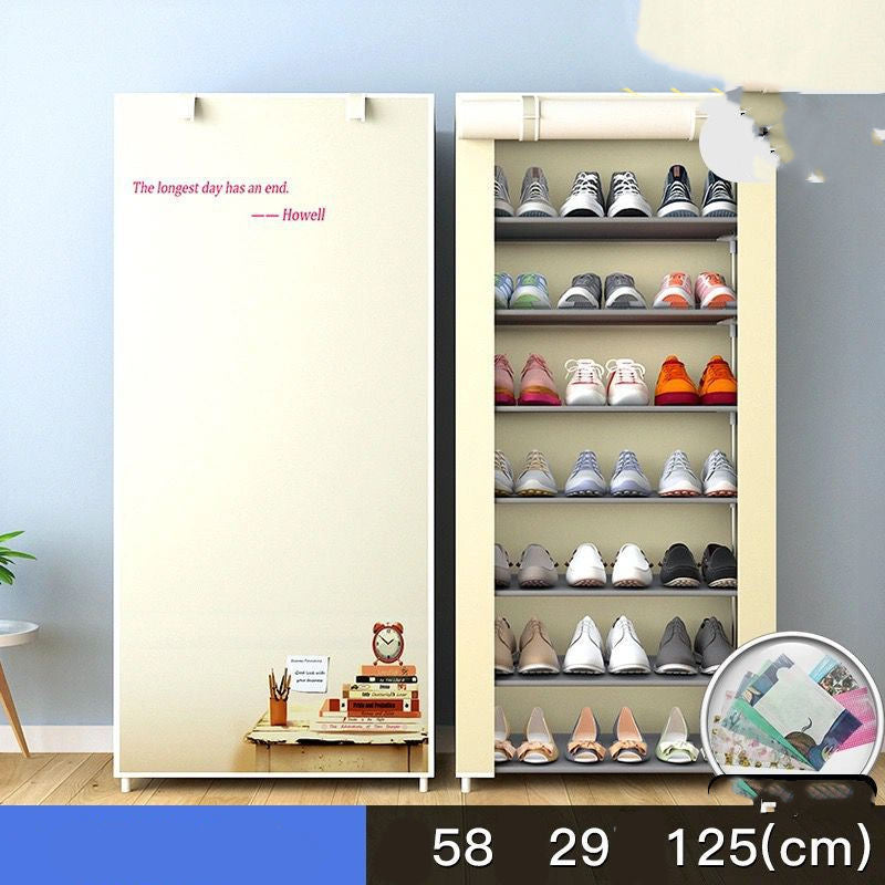 Cloth Shoe Cabinet Student Dormitory Bedroom Storage Shoe Rack Door Multi-layer Assembly Simple