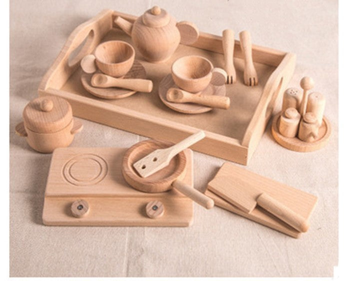 Wooden children's kitchen toys