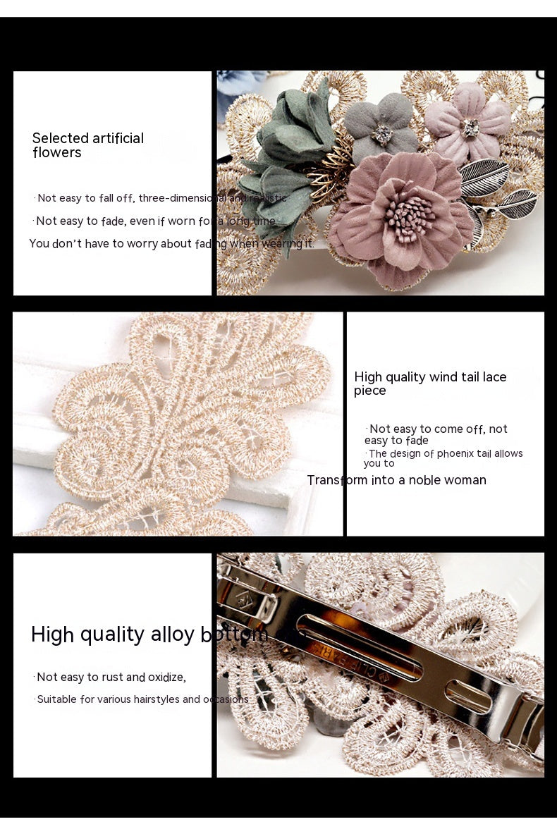 Handmade Bow Hair Accessories Barrettes Hair Ring Pearl Elegant Girl Headdress Flower