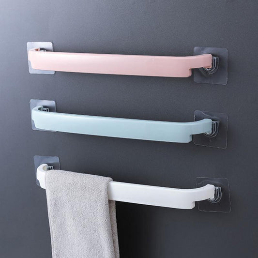 Punch-free bathroom towel rack