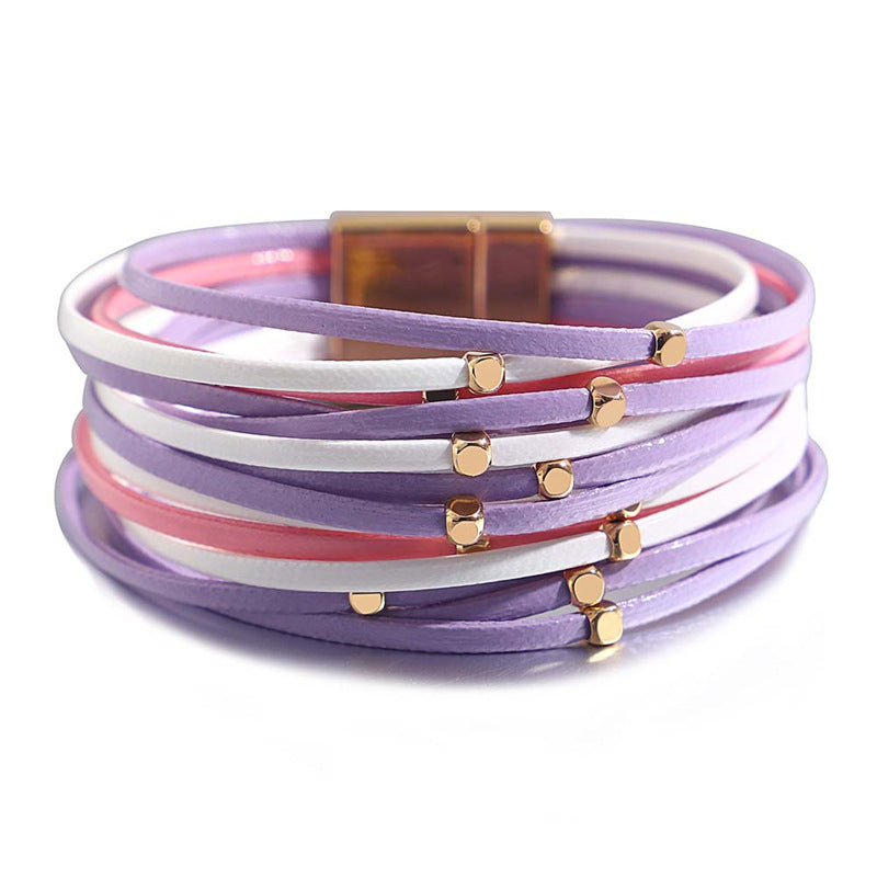 Vintage Beads Soft Leather Bracelet For Women