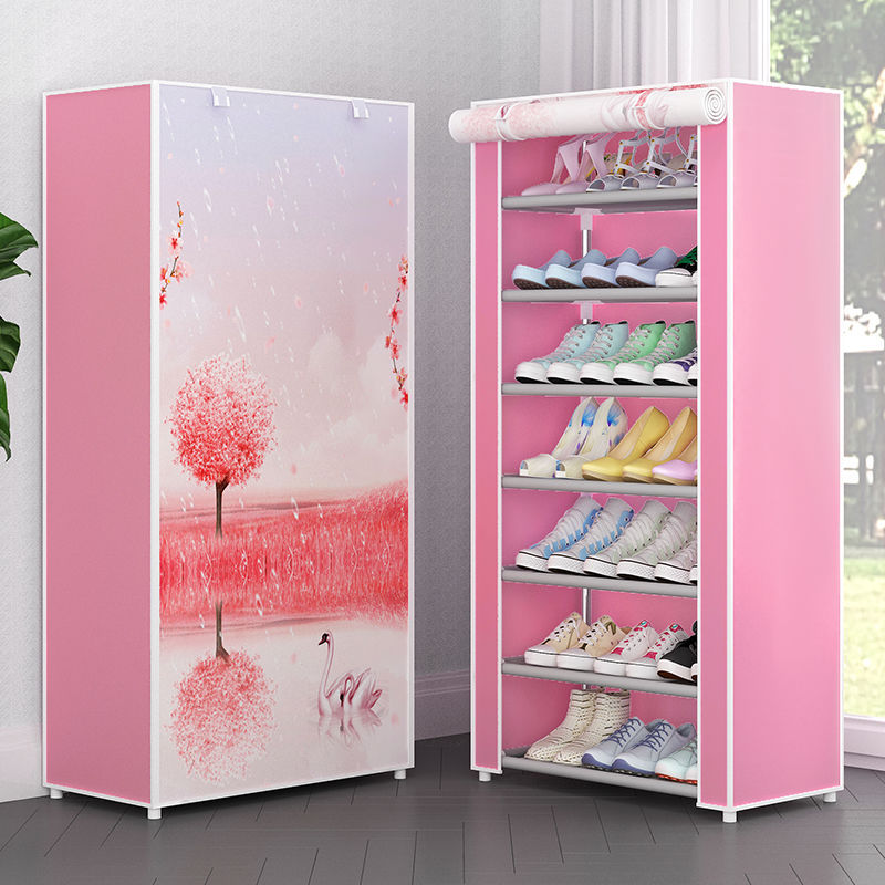 Cloth Shoe Cabinet Student Dormitory Bedroom Storage Shoe Rack Door Multi-layer Assembly Simple