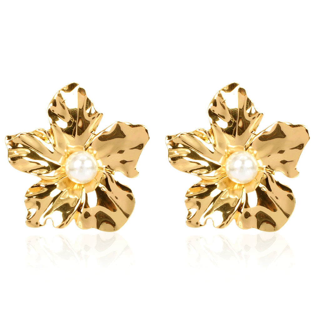 Simple And Exaggerated Flower Stud Earrings