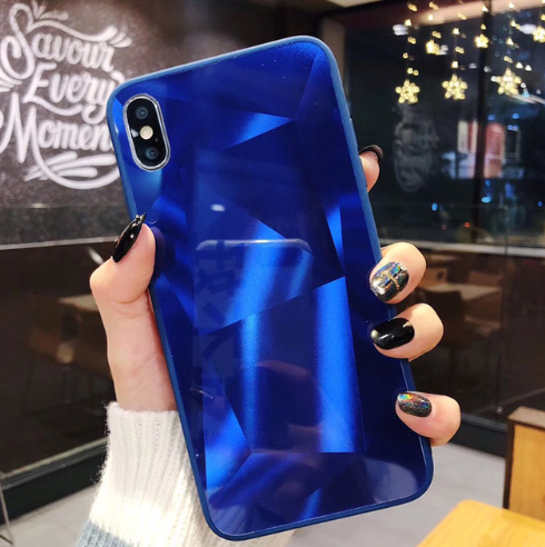 Compatible With Apple, Glitter Diamond Texture  Case For  X XS Max XR 7 Plus Mirror Acrylic Back Cover Cases For  6 S 7 8 Plus