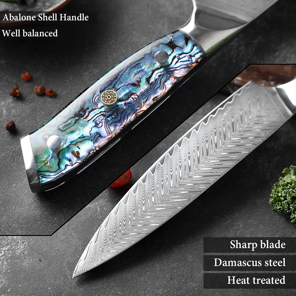 damasco knifes with Abalone Shell hand material