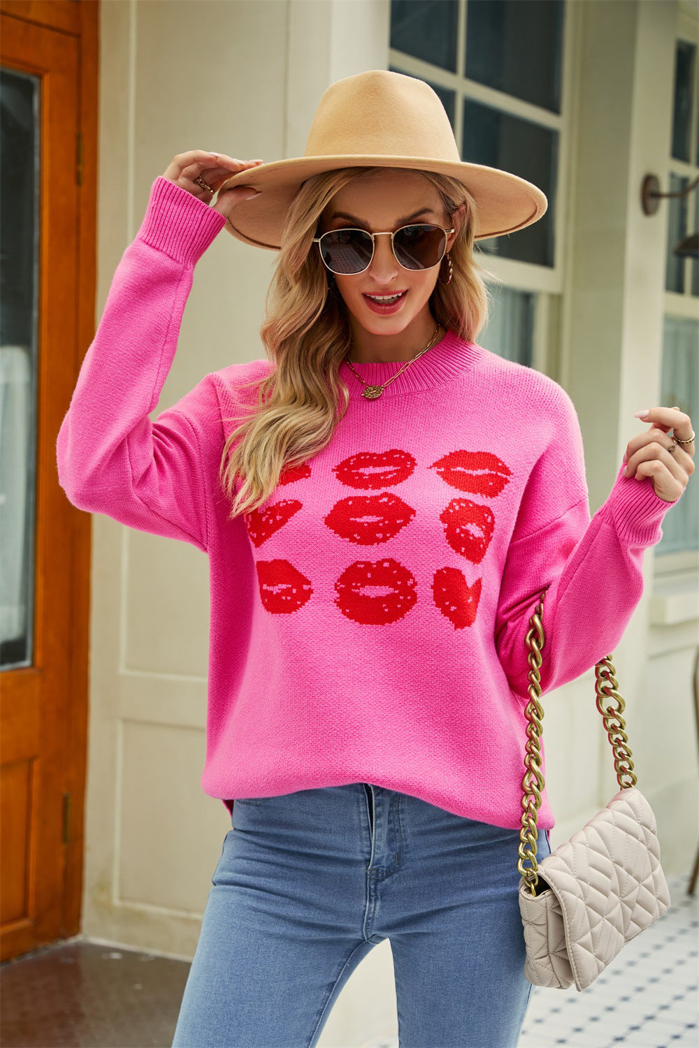 Women's Valentine's Day Love Lip Sweater