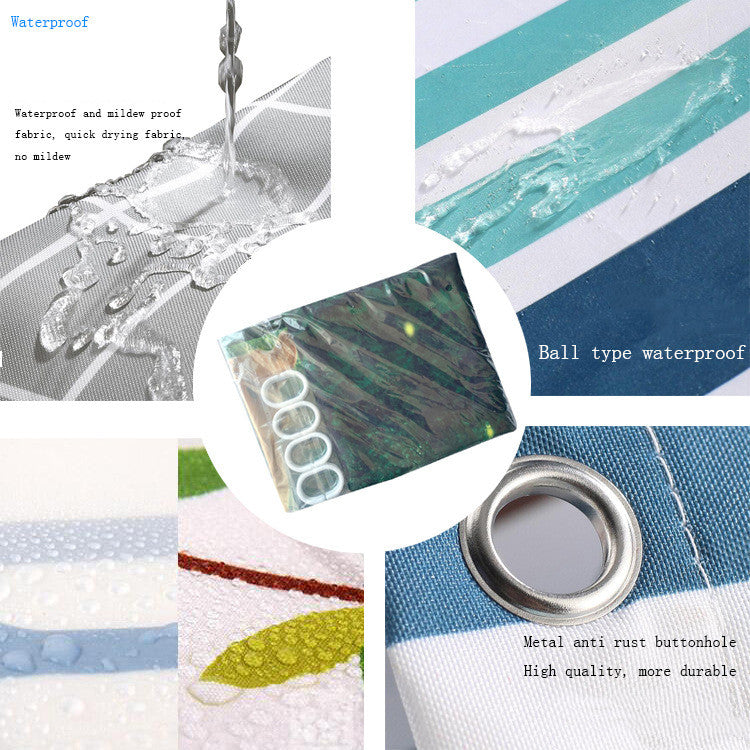 Digital Printing Non-perforated Bathroom Curtain