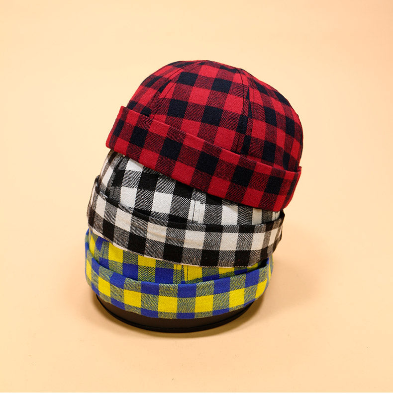 Plaid hat spring summer melon hat