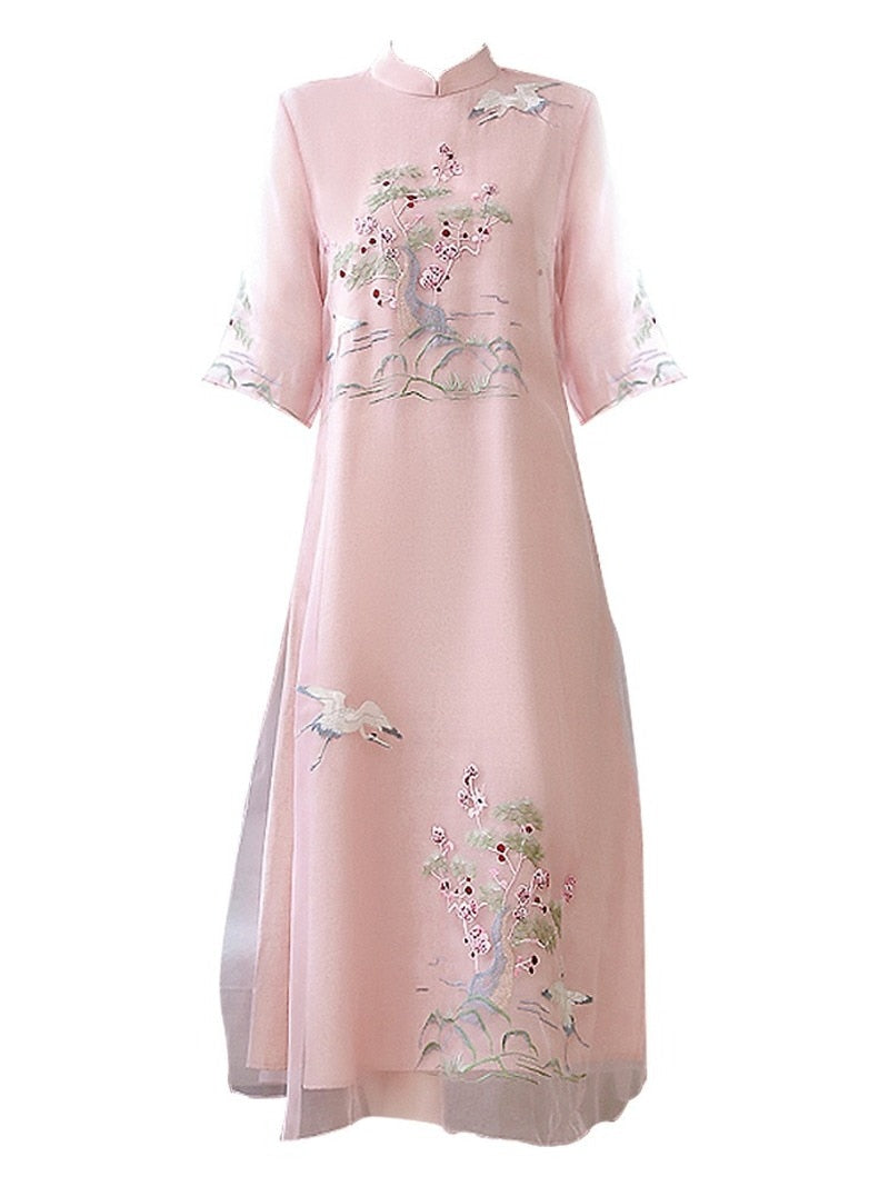 Cheongsam Dress Improved Hanfu Ethnic Embroidery Dress