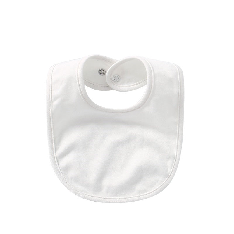 Baby Products Cotton Solid Color Bib With Hidden Buckle Saliva Towel Multi-color Optional