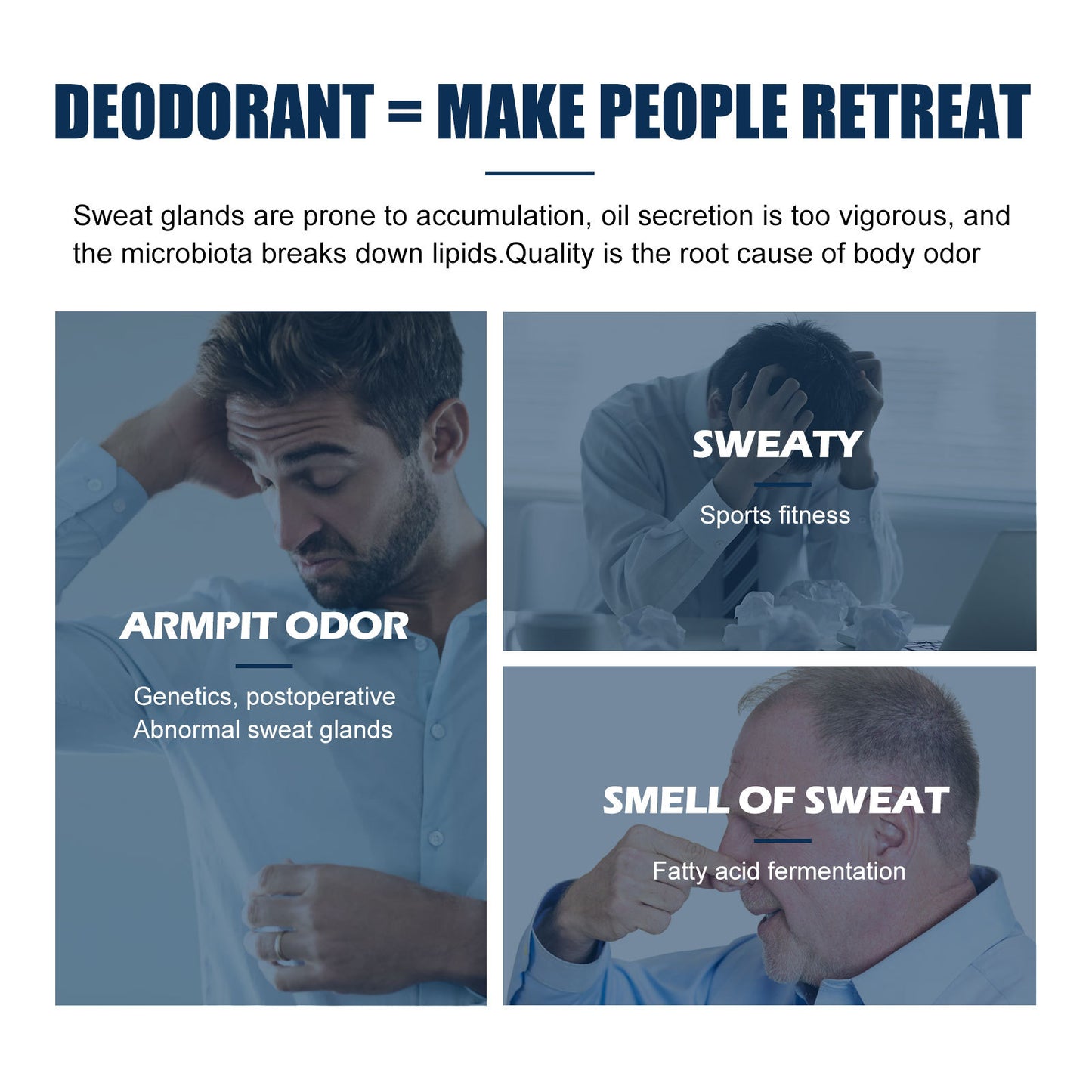 Men's Whole Body Deodorant Cream Gently Removes Body Odor