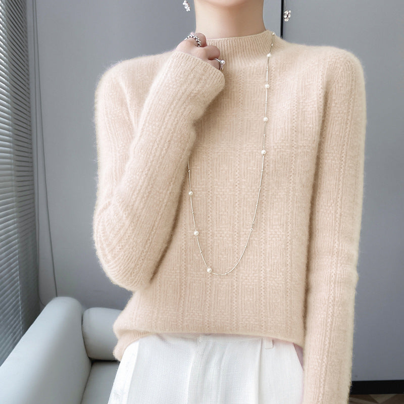 Pure Wool Turtleneck Sweater Seamless Simple