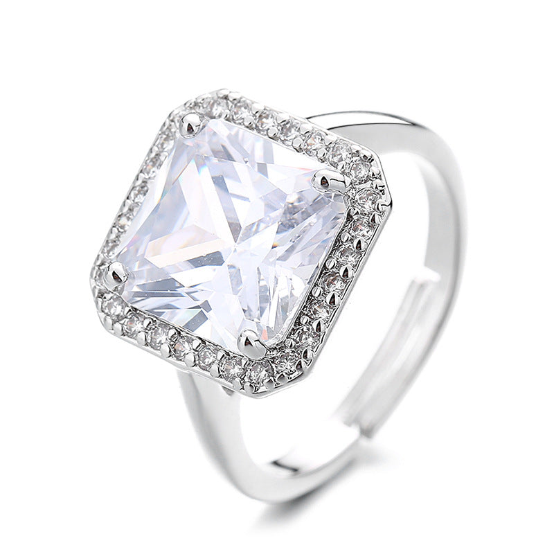 Retro Affordable Luxury Octagonal Square Ring