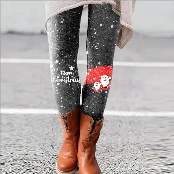 Christmas Leggings European And American Elastic Women