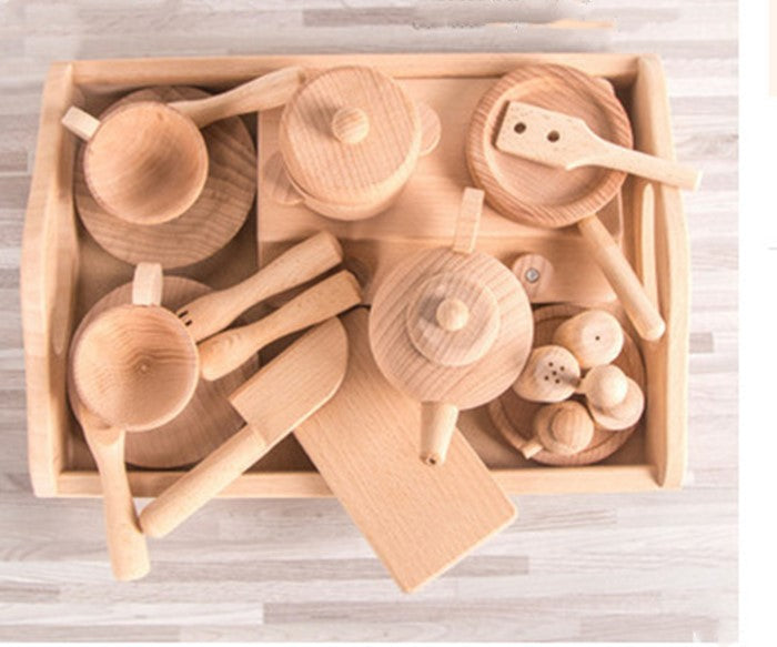 Wooden children's kitchen toys