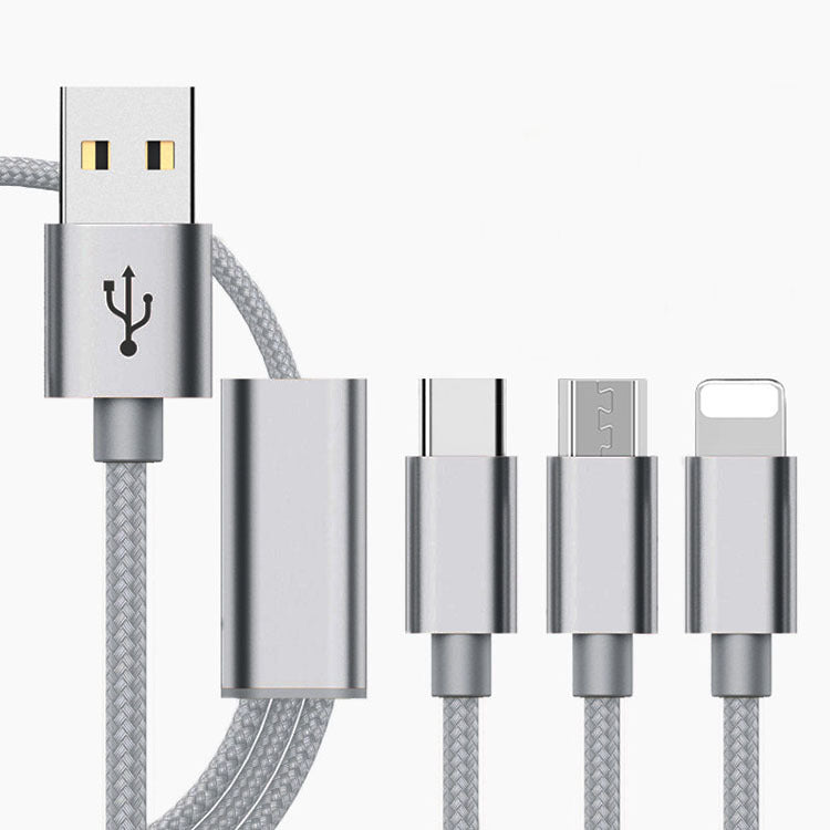 Three-in-one charging cable for mobile phones