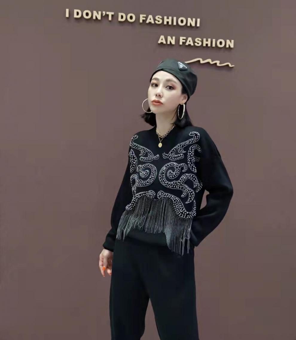 Heavy Industry Knitted Sweater Trousers Suit