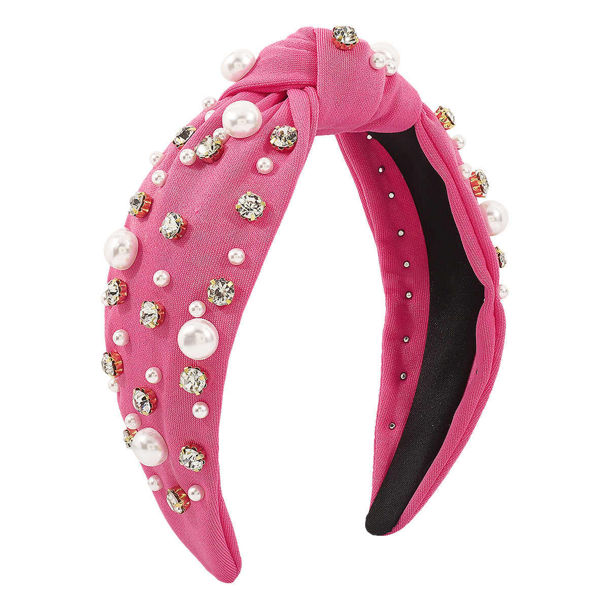 Multi-Color Knot In The Middle Wide Edge Size Beads Rhinestones Headband Hair Accessories Female